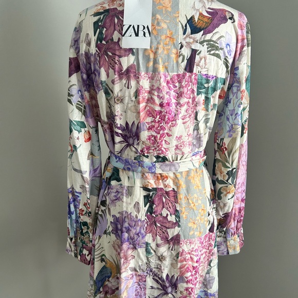 Zara Floral Dress with Tie Waist - Picture 4 of 6